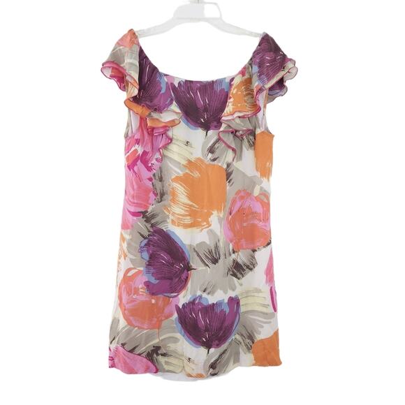 BCBG MaxAzria 100% Silk Dress Floral Size 8 Summer Spring Dress Sleeveless - Picture 6 of 6